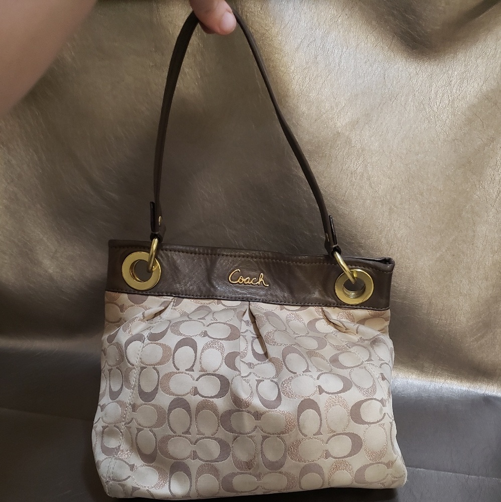 F20265 Coach Jacquard Hobo Handbag